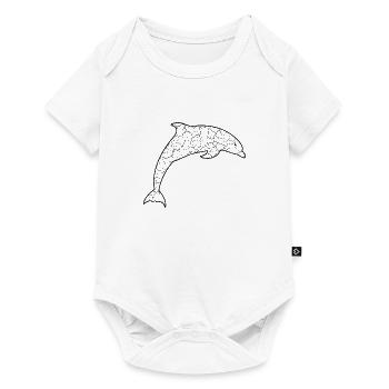 Delfin im Retro Look Dolphin - Baby Premium Kurzarmbody - Weiß - Vorne