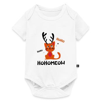 HohoMeow - Chat de Noël Idée cadeau Christmas - Body à manches courtes Premium Bébé - blanc - Devant