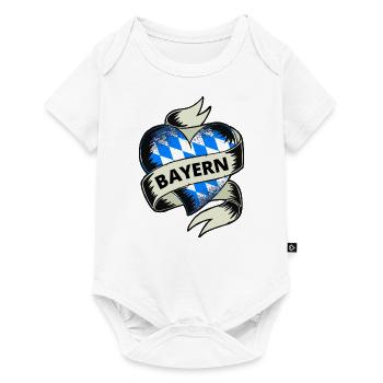 Bayern Flagge Herz Vintage Bayer - Baby Premium Kurzarmbody - Weiß - Vorne