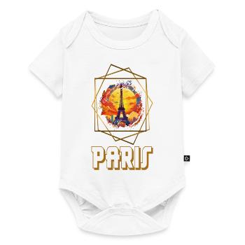 Paris, Tour Eiffel, France, Ville, Horizon, Art - Body à manches courtes Premium Bébé - blanc - Devant