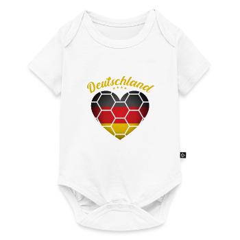 Fußball Deutschland Trikot Fanartikel Deutschland - Baby Premium Kurzarmbody - Weiß - Vorne