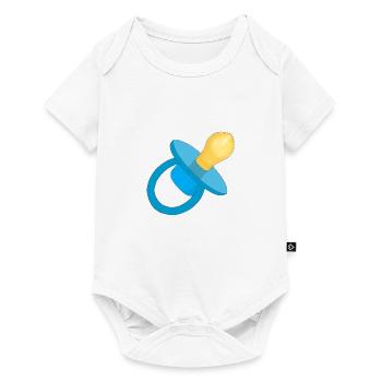 Sucette bleu - Sucette bébé - Sucette - Body à manches courtes Premium Bébé - blanc - Devant