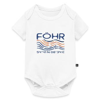 Föhr GPS Koordinaten Nordsee Insel - Baby Premium Kurzarmbody - Weiß - Vorne