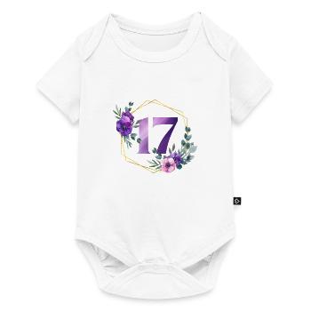 Geburtstag 17 Mädchen Blumenkranz Siebzehn 17 Jahr - Baby Premium Kurzarmbody - Weiß - Vorne