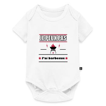 J'peux pas j'ai barbecue - Body à manches courtes Premium Bébé - blanc - Devant