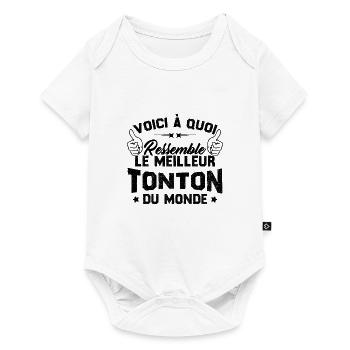 Voici à Quoi Ressemble Le meilleur Tonton du Monde - Body à manches courtes Premium Bébé - blanc - Devant