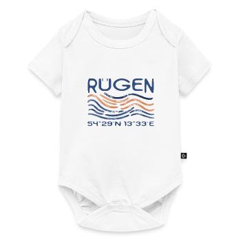Rügen Baltic Sea Chalk Cliffs Island GPS coordinates - Baby Premium short-sleeve bodysuit - white - Front