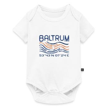 Baltrum GPS coordinates North Sea Island Sea - Baby Premium short-sleeve bodysuit - white - Front
