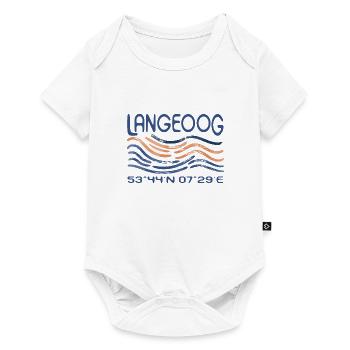 Langeoog Coordonnées GPS de l’île de la mer du Nord Mer des Wadden - Body à manches courtes Premium Bébé - blanc - Devant