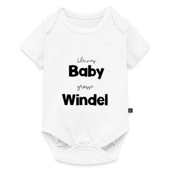 Kleines Baby - Grosse Windeln - Baby Premium Kurzarmbody - Weiß - Vorne