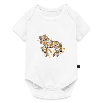 Horsee GeomeTRIX bunt - Baby Premium Kurzarmbody - Weiß - Vorne
