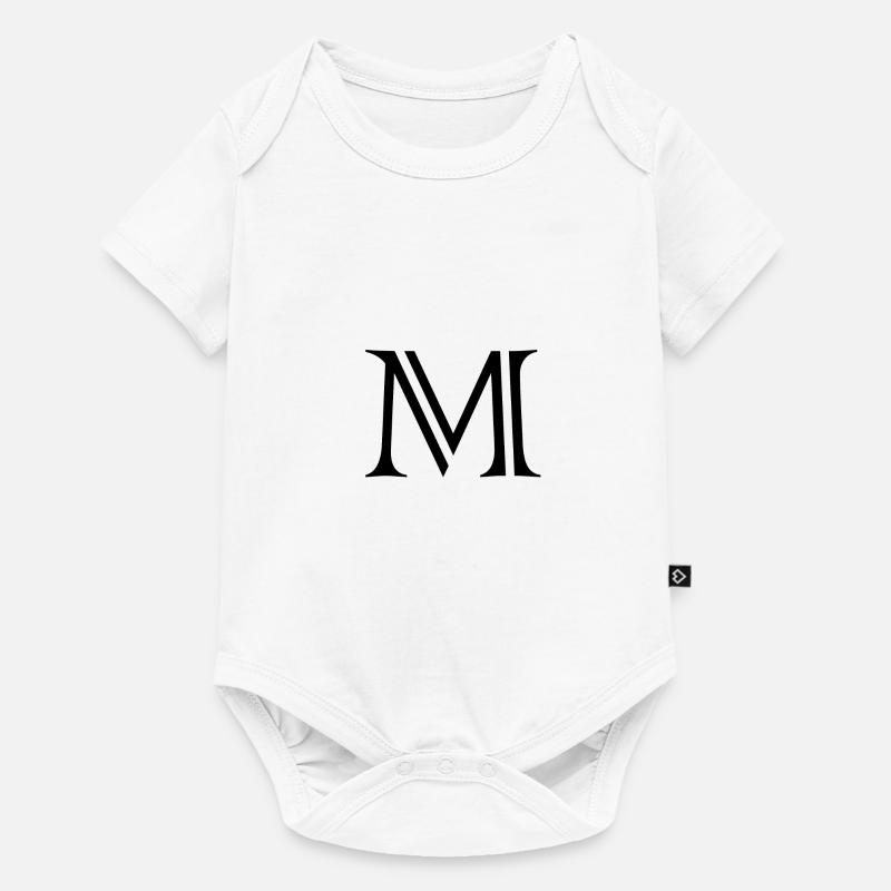 M Buchstabe schwarz - Baby Premium Kurzarmbody - Weiß