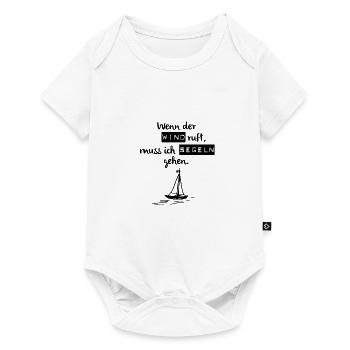 Voilier, marin, bateau, bateau, voile, lac, ancre - Body à manches courtes Premium Bébé - blanc - Devant