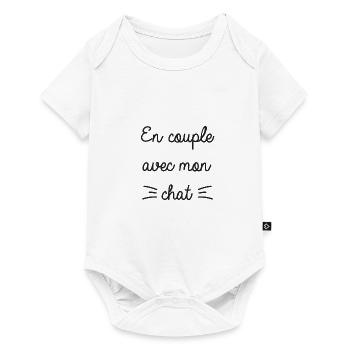 In a relationship with my cat - Baby Premium short-sleeve bodysuit - white - Front