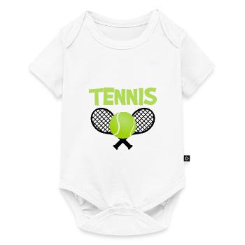 Tennis avec raquettes et balle de tennis - Body à manches courtes Premium Bébé - blanc - Devant