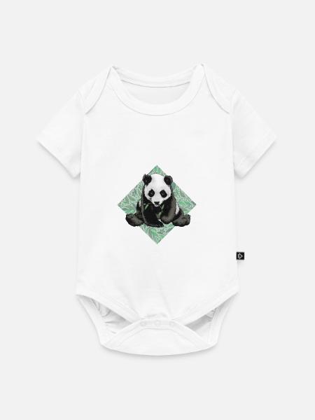 Panda - Baby Premium Kurzarmbody - Weiß