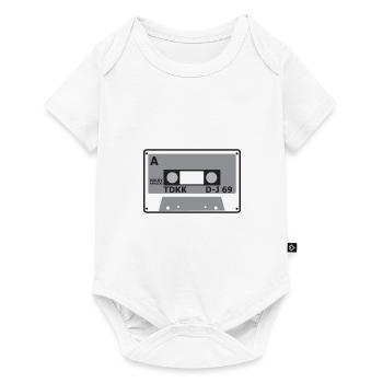 Cassette tape icon TDK in grey - Baby Premium short-sleeve bodysuit - white - Front