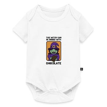 Halloween. Costume. Des bonbons ou des trucs. Sorcière. - Body à manches courtes Premium Bébé - blanc - Devant