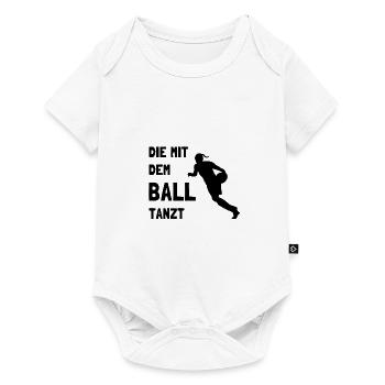 Basketballerin! Die mit dem Basketball tanzt! - Baby Premium Kurzarmbody - Weiß - Vorne
