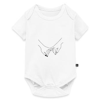 Dessin amitié mains doigts - Body à manches courtes Premium Bébé - blanc - Devant