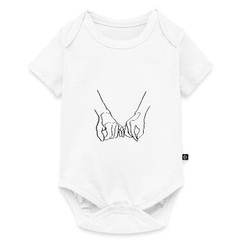 Drawing friendship hands fingers - Baby Premium short-sleeve bodysuit - white - Front