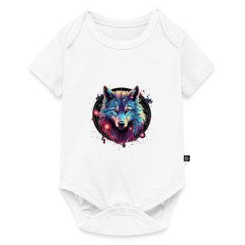 Kosmischer Wolfenkreis - Baby Premium Kurzarmbody - Weiß - Vorne