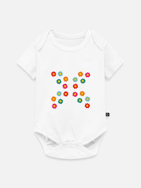 Blumen - Baby Premium Kurzarmbody - Weiß