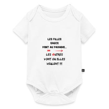 Les filles sages vont au paradis - Body à manches courtes Premium Bébé - blanc - Devant