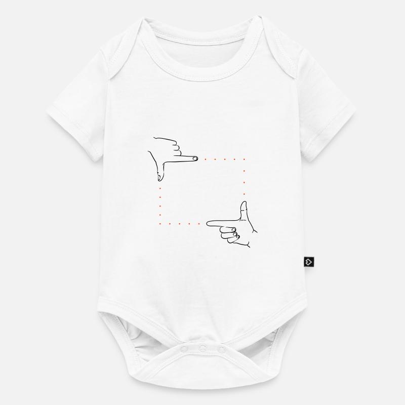 Handzeichen Bildausschnitt – 2 Farben - Baby Premium Kurzarmbody - Weiß