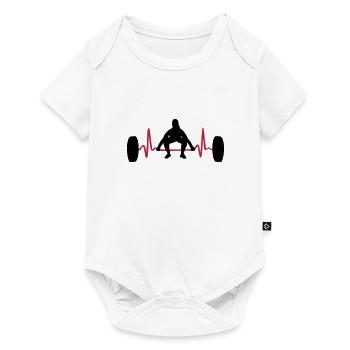 Weightlifting Woman & Heartbeat - Body à manches courtes Premium Bébé - blanc - Devant
