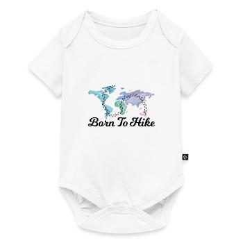Born To Hike - Geboren zum Wandern - Baby Premium short-sleeve bodysuit - white - Front