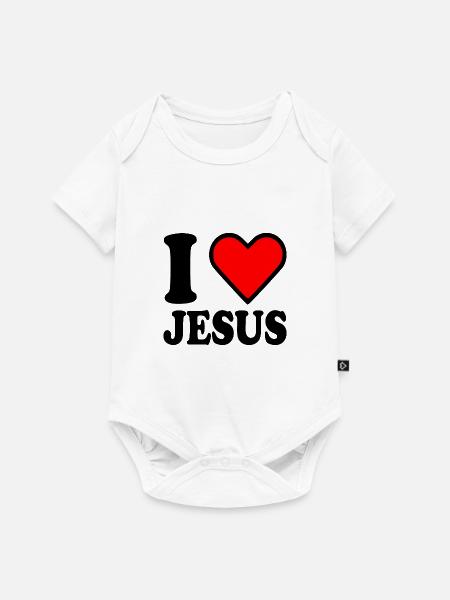 I love jesus - Baby Premium Kurzarmbody - Weiß
