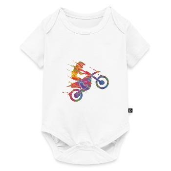Motocross Colorful Paint Graphic Men Women & Kids - Baby Premium short-sleeve bodysuit - white - Front