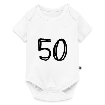 50 YEARS. 50th ANNIVERSARY. BIRTHDAY 50 YEARS. 50 - Baby Premium short-sleeve bodysuit - white - Front