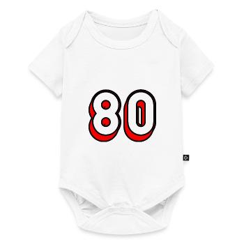 80. 80 YEARS. 80TH ANNIVERSARY. BIRTHDAY 80 YEARS. - Baby Premium short-sleeve bodysuit - white - Front