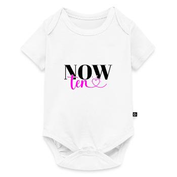 Now Ten Herz Zehn Zehnter Geburtstag Süß Mädchen - Baby Premium Kurzarmbody - Weiß - Vorne