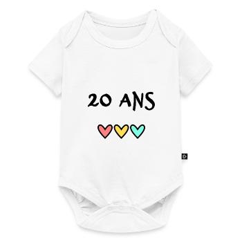 20 ANS. 20e ANNIVERSAIRE. ANNIVERSAIRE 20 ANS. 20 - Body à manches courtes Premium Bébé - blanc - Devant