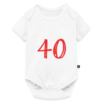 40 YEARS. 40th ANNIVERSARY. BIRTHDAY 40 YEARS. 40 - Baby Premium short-sleeve bodysuit - white - Front