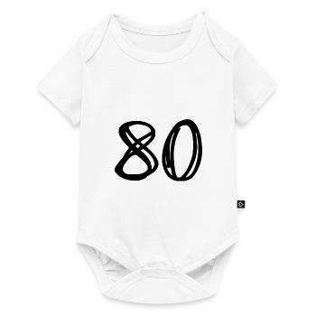 80 YEARS. 80TH ANNIVERSARY. BIRTHDAY 80 YEARS. 80 - Baby Premium short-sleeve bodysuit - white - Front