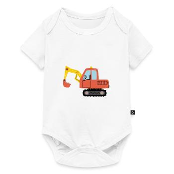 Engins Chantiers Pelleteuse Tractopelle Chantier - Body à manches courtes Premium Bébé - blanc - Devant
