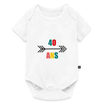 40 ANS. 40e ANNIVERSAIRE. ANNIVERSAIRE 40 ANS. 40 - Body à manches courtes Premium Bébé - blanc - Devant