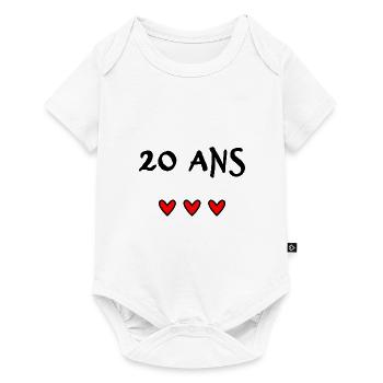 20 ANS. 20e ANNIVERSAIRE. ANNIVERSAIRE 20 ANS. 20 - Body à manches courtes Premium Bébé - blanc - Devant