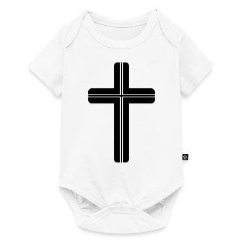 Simple cross symbol - Baby Premium short-sleeve bodysuit - white - Front