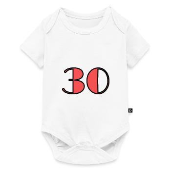 30 YEARS. 30TH ANNIVERSARY. BIRTHDAY 30 YEARS. 30 - Baby Premium short-sleeve bodysuit - white - Front
