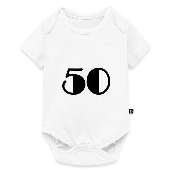 50 YEARS. 50th ANNIVERSARY. BIRTHDAY 50 YEARS. 50 - Baby Premium short-sleeve bodysuit - white - Front