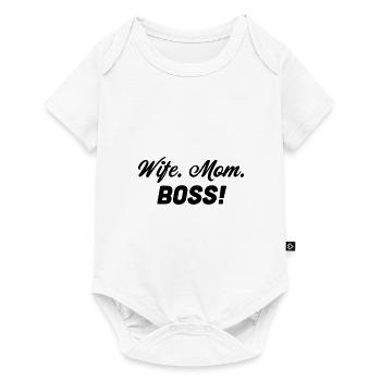 wife. mom. boss! - Baby Premium short-sleeve bodysuit - white - Front