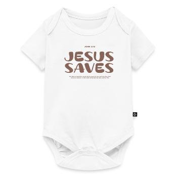 Jésus sauve Beige - Body à manches courtes Premium Bébé - blanc - Devant