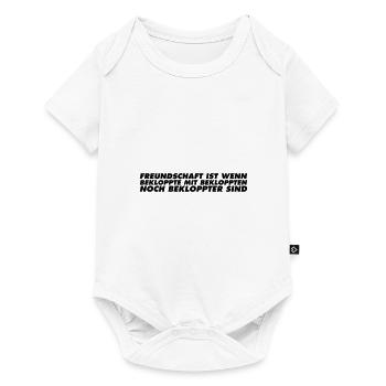 Freundschaft ist wenn bekloppte mit bekloppten - Baby Premium Kurzarmbody - Weiß - Vorne