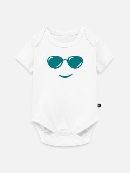sunglasses smile reflection - Baby Premium Kurzarmbody - Weiß