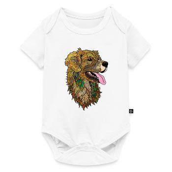 Golden Retriever Zentangle - Baby Premium Kurzarmbody - Weiß - Vorne
